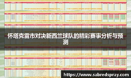 怀塔克雷市对决新西兰球队的精彩赛事分析与预测